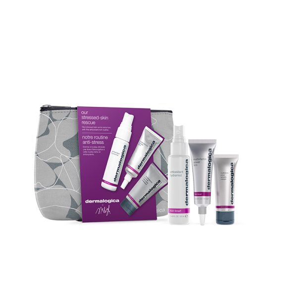 Stressed Skin Rescue 3QT Angle with products Dermalogica x Marleigh Culver YEP21 1